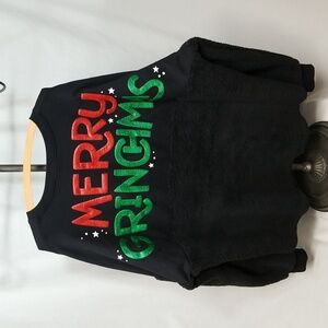 The Grinch Spirt Jersey Black Women's Sweatshirt "Merry Grinchmas" Pullover 2XL